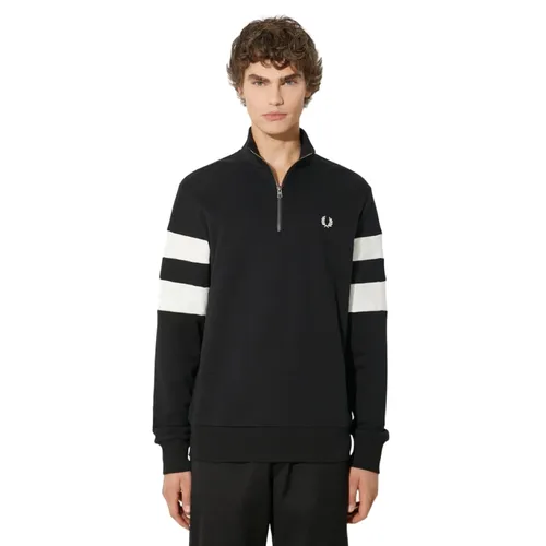 Tipped Sleeve Half Zip Sweat - Fred Perry - Modalova
