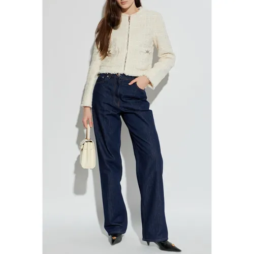 Tweed Cotton Cardigan Jacket - Versace - Modalova