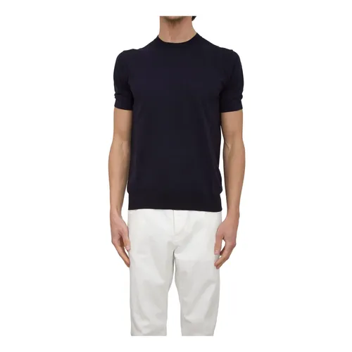 Blue Crew Neck Shirt - Paolo Pecora - Modalova