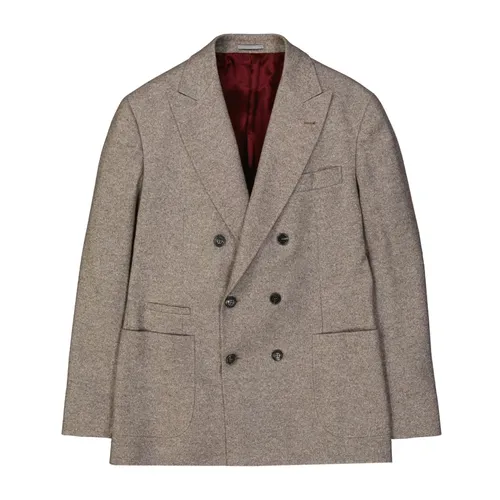 Double-Breasted Wool Jacket - Brunello Cucinelli - Modalova