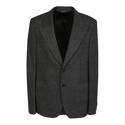 Checked Knit Black Blazer - Dolce & Gabbana - Modalova