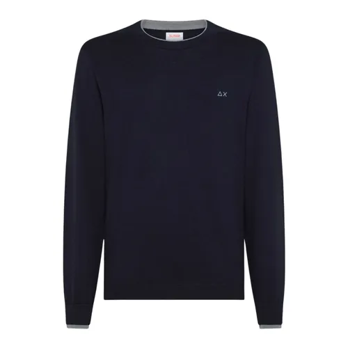 Blue Wool Cotton Sweater - Sun68 - Modalova