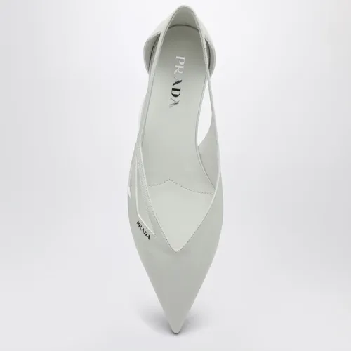White Pointed Toe Ballerina Flats - Prada - Modalova