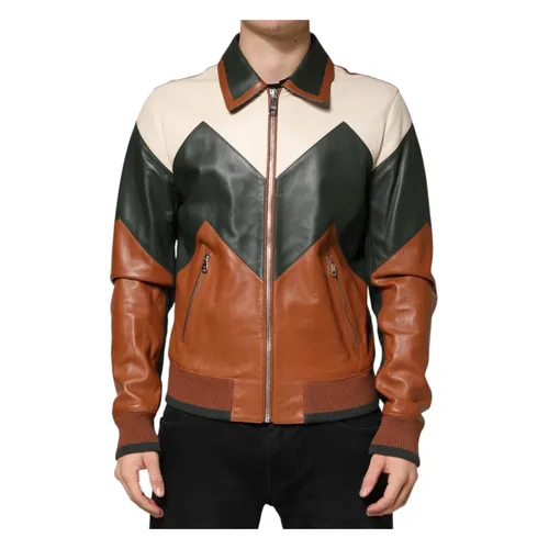 Full Zip Biker Jacket - Dolce & Gabbana - Modalova