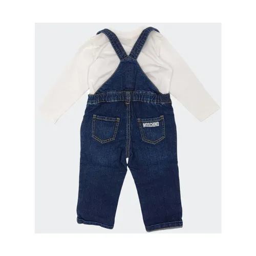 Cotton T-shirt and Overalls Set - Moschino - Modalova