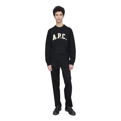 Black Wool Pullover Minimalist Design - A.p.c. - Modalova