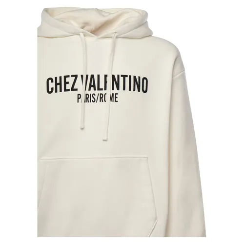 White Sweater with Custom Drawstring Hood - Valentino Garavani - Modalova