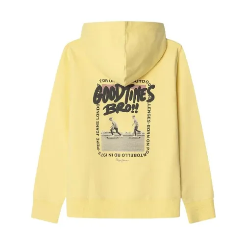 Yellow Hoodie Good Times Bro!! - Pepe Jeans - Modalova