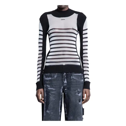 Striped Mesh Knit Pullover - Jean Paul Gaultier - Modalova
