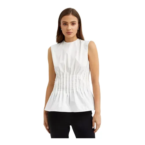 White Sleeveless Top with Decorative Stitching - Khaite - Modalova