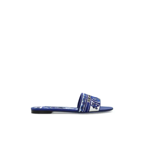 Slides with Majolica pattern - Dolce & Gabbana - Modalova