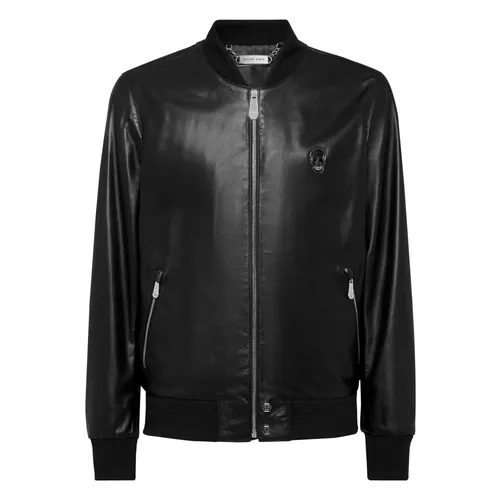 Leather Bomber Skull - Philipp Plein - Modalova
