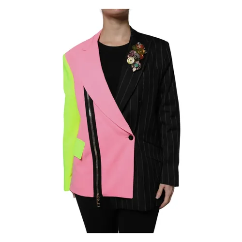 Patchwork Embellished Coat Jacket - Dolce & Gabbana - Modalova