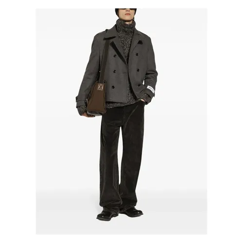 Melange Grigi Caban Coat - Dolce & Gabbana - Modalova