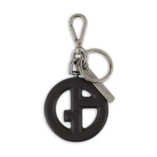 Engraved Logo Keyring with Hook Clip - Giorgio Armani - Modalova