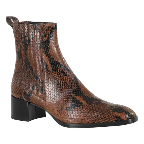 Python Leather Ankle Boot Brown - Roberto Festa - Modalova