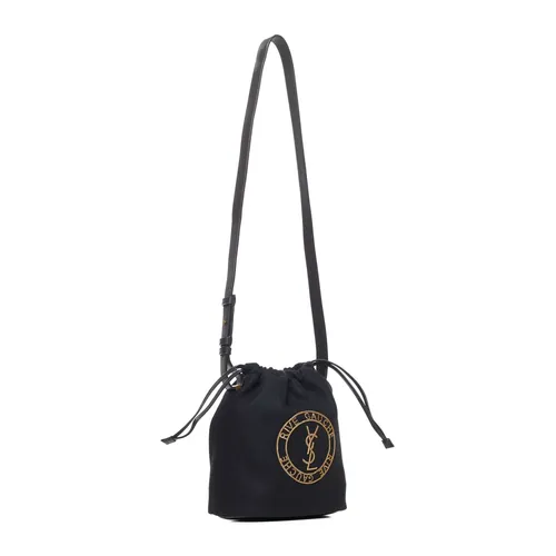 Wool Leather Bucket Bag - Saint Laurent - Modalova