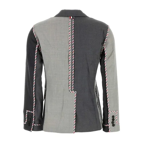 Stylish Multicolor Wool Blazer - Thom Browne - Modalova