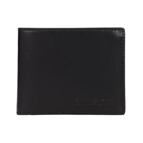 Billetera de cuero negro con logo - Testoni - Modalova