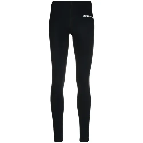 Black Logo Leggings - Jil Sander - Modalova