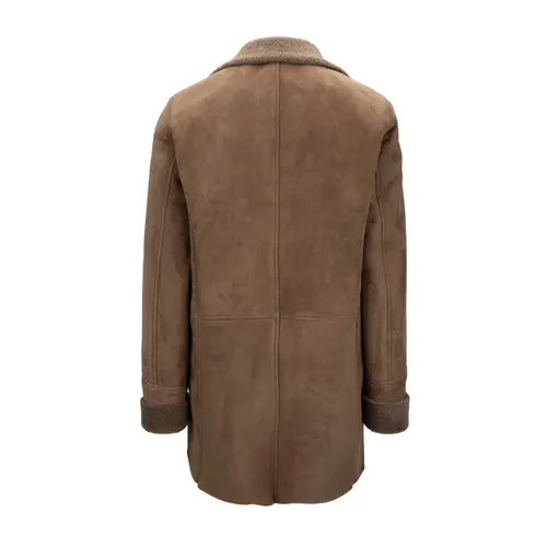Single-Breasted Sheepskin Coat - HCR - Modalova