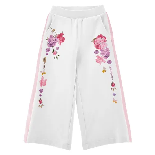 Floral Wide Leg Joggers - Monnalisa - Modalova