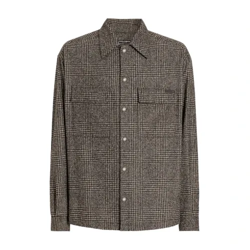 Alpaca Wool Check Shirt - Dolce & Gabbana - Modalova
