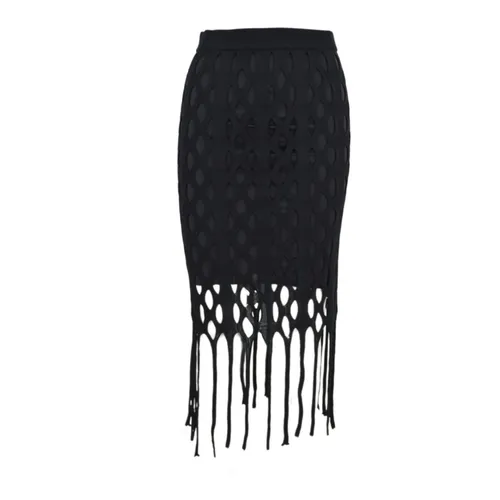 Pirate Net Skirt with Fringes - Pinko - Modalova