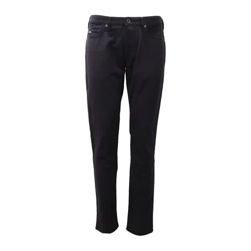 Navy Denim Slim Fit Trouser - Armani - Modalova