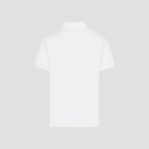 Logo Patch Cotton Polo Shirt - Moncler - Modalova