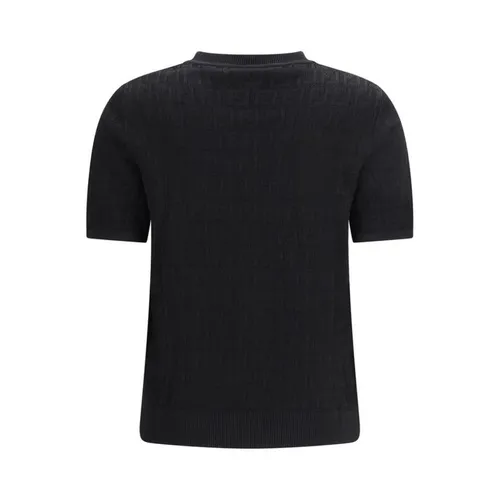 Viscose Crew Neck T-Shirt - Fendi - Modalova