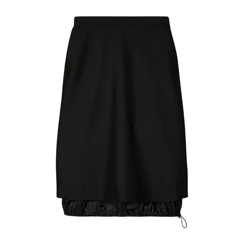 Black Wool Midi Skirt with Silk Lining - Tory Burch - Modalova