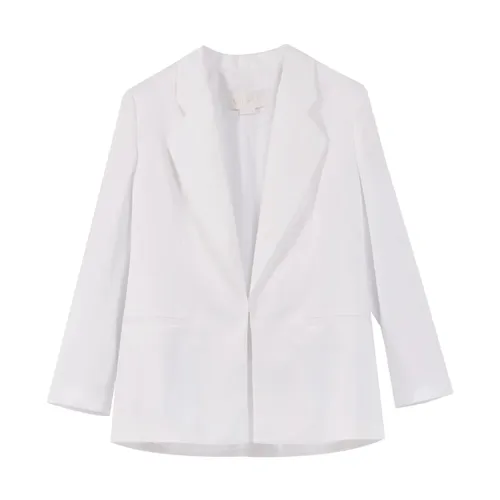 White Satin Tailored Jacket - Genny - Modalova
