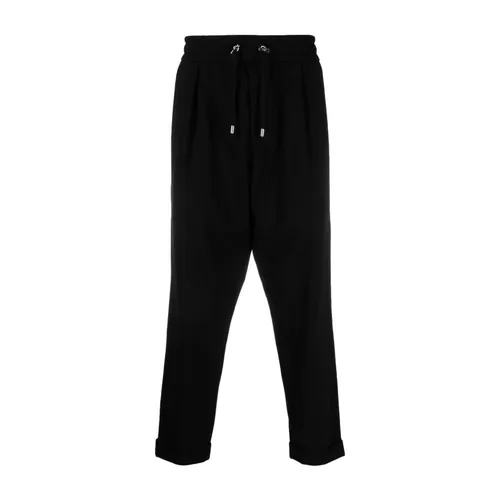 Black Drop-Crotch Cropped Trousers - Balmain - Modalova