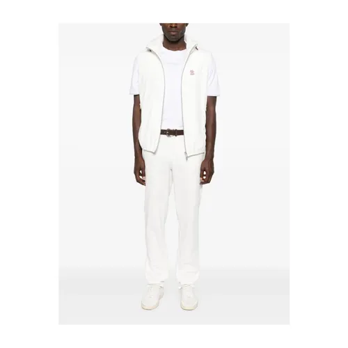 White Logo Cotton T-shirt - Brunello Cucinelli - Modalova