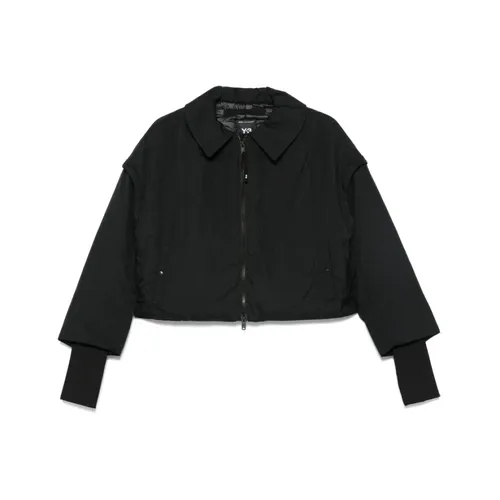Black Zip Outerwear with Collared Neckline - Y-3 - Modalova