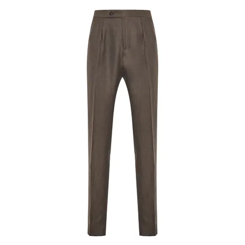 Luxury Linen Wool Silk Trousers - Incotex - Modalova