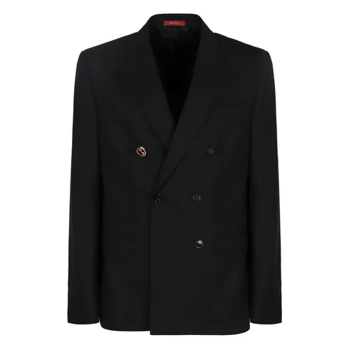Wool Double-Breasted Jacket - Gucci - Modalova
