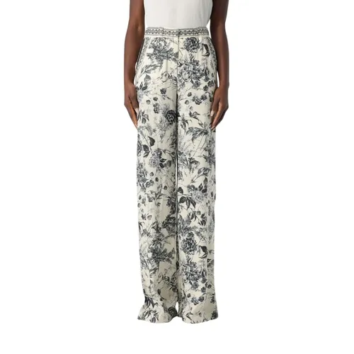Floral Print Ink Pants - Simona Corsellini - Modalova