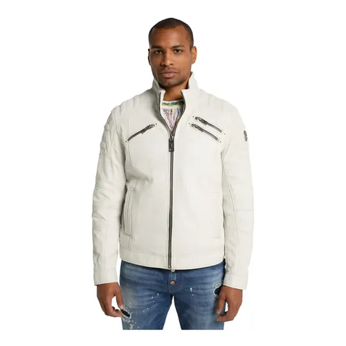 Joker Biker Style Leather Jacket - Carlo Colucci - Modalova