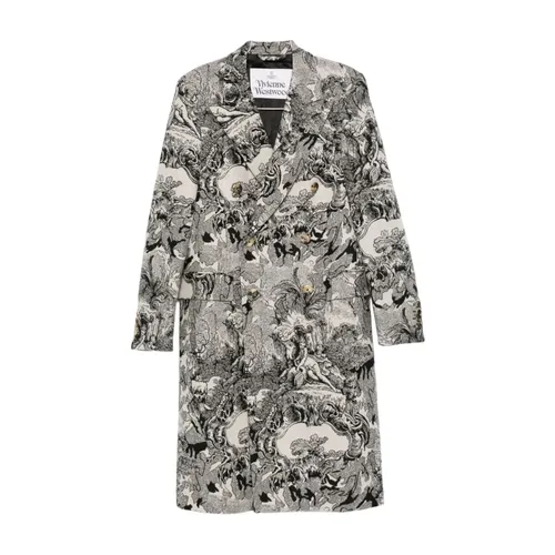 Baroque Print Long Sleeve Coat - Vivienne Westwood - Modalova