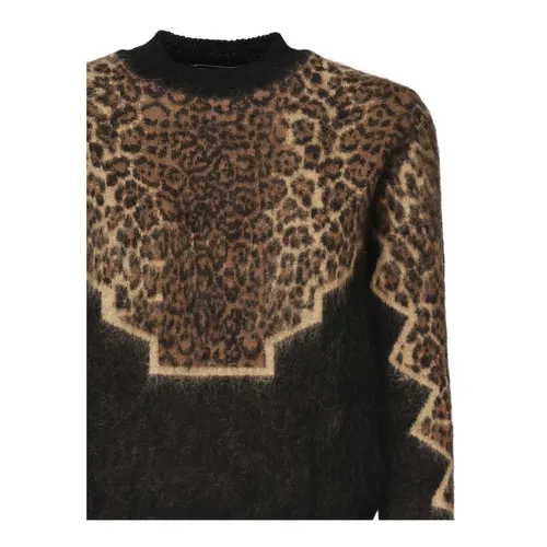 Ribbed Crew Neck Sweater in Black - Dondup - Modalova