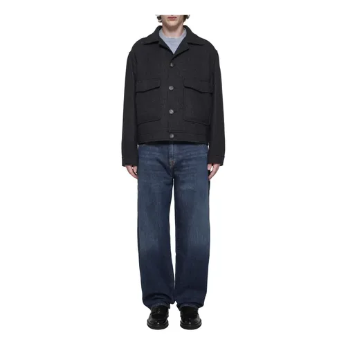 Charcoal Grey Wool Short Jacket - Tagliatore - Modalova