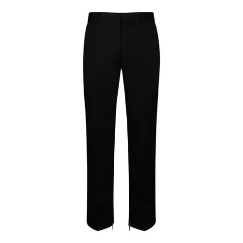 Black Wool Slim Fit Trousers - Off White - Modalova