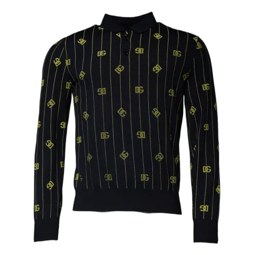 Black Monogram Mock Neck Pullover - Dolce & Gabbana - Modalova