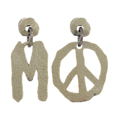 Stone Effect Flinstones Earrings - Moschino - Modalova
