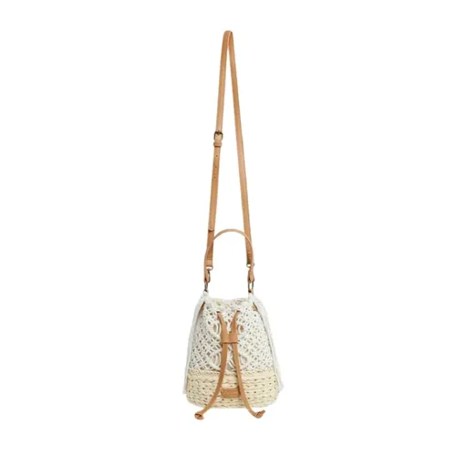 Macramé and Raffia Bucket Bag - Pepe Jeans - Modalova