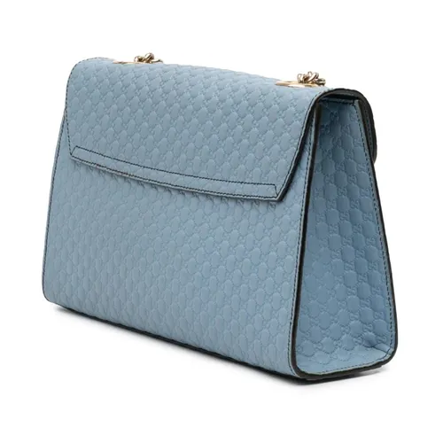 Pre-owned Monogram Leather Shoulder Bag - Gucci Vintage - Modalova