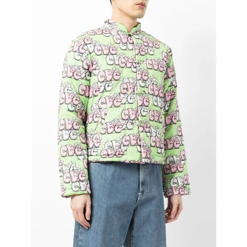 Padded Jacket Lime Green Pink White - Comme des Garçons - Modalova