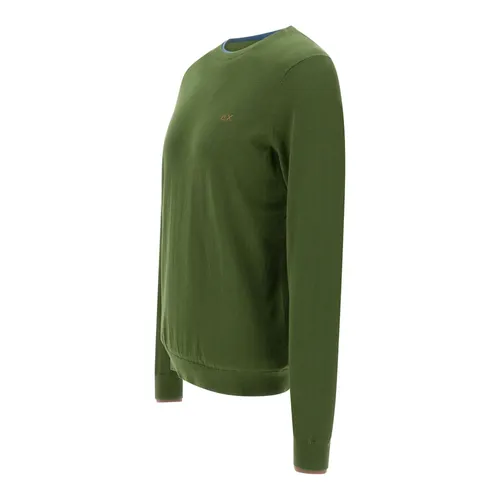 Cotton Sweater With Logo - Sun68 - Modalova